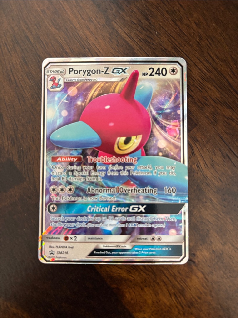 Pokemon Porygon-Z GX Trading Card - Pink, Blue, Yellow